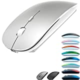 Bluetooth Mouse for MacBook/MacBook air/Pro/iPad, Wireless Mouse for Laptop/Notebook/pc/iPad/Chromebook (Bluetooth Mouse/Silver)