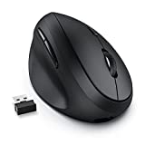 Bluetooth Left-Handed Mouse, Rechargeable Left Hand Ergonomic Vertical Wireless Mouse, Easy Switch Between 3 Devices(BT4.0 + BT4.0 + USB), Sensitive and Less Noise