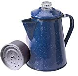 GSI Outdoors Percolator Coffee Pot 12 Cup Enamelware for Brewing Coffee over Stove & Fire - Ideal for Campsite, Cabin, RV, Kitchen, Groups, Backpacking