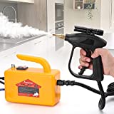Hapyvergo High Pressure Steam Cleaner, 1700W Handheld High Temp Portable Cleaning Machine, Tankless for Home Use Grout Tile Car Detailing Kitchen Bathroom (Yellow)