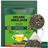 VAHDAM, Organic Green Tea Bags from Himalayas (100 Pyramid Tea Bags) | 100% Pure Tea, Detox Tea, Rich in Antioxidants