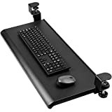 HUANUO Keyboard Tray 27' Large Size, Keyboard Tray Under Desk with C Clamp, Computer Keyboard Stand Slide Pull Out, No Screw into Desk, for Home or Office