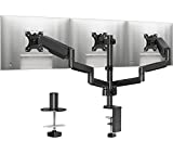 MOUNTUP Triple Monitor Stand Mount - 3 Monitor Desk Mount for Computer Screens Up to 27 inch, Triple Monitor Arm with Gas Spring, Heavy Duty Monitor Stand, Each Arm Holds Up to 17.6 lbs, MU0006