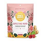 Rae’s Roots Expecting Mama Healthy Pregnancy Tea - Calming and Functional Tea with Adaptogens for Morning Sickness & Labor Prep - Made with Ginger, Raspberry Leaf, and Oatstraw - Caffeine Free, Organic, & Non-GMO - Pack of 16 Tea Bags