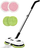 Cop Rose Cordless Electric Mop, large Size Electric Spin Mop with LED Headlight and Built-in Water Tank, Extendable Spray Mop with Mopping & Waxing Pads for hardwood, laminate floor scrubber