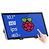 HMTECH Raspberry Pi Screen 10.1 Inch Touchscreen Monitor 1024x600 Portable HDMI Monitor 16:9 IPS Screen Display for Raspberry Pi 4/3/2/Zero/B/B+ Win10/8/7, Free-Driver