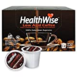 Healthwise Low Acid Coffee K-Cups - Acid Reflux, Heartburn, Gastro Issues - Healthier Coffee For Sensitive Stomachs - Available In 4 Different Flavors - 72 Count (Pack of 6)