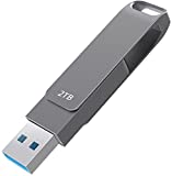 2TB USB 3.0 Flash Drive - Read Speeds up to 100MB/Sec Thumb Drive 2TB Memory Stick 2000GB Pen Drive 2TB Swivel Metal Style Keychain Design 2TB-YWB