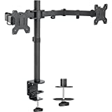 VIVO Dual Monitor Desk Mount, Heavy Duty Fully Adjustable Stand, Fits 2 LCD LED Screens up to 27 inches, Black, STAND-V002
