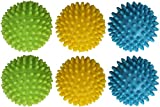 Dryer Balls Laundry Anti Static - 6 Pack Reusable Plastic Clothes Drying and Fluffing Fabric Softener Balls 3 inches Assorted Colors