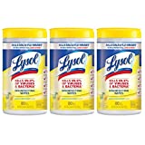 Lysol Disinfectant Wipes, Multi-Surface Antibacterial Cleaning Wipes, For Disinfecting and Cleaning, Lemon and Lime Blossom, 80 Count (Pack of 3)​