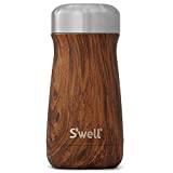S'well Stainless Steel Traveler-12 Fl Oz Triple-Layered Vacuum-Insulated Travel Mug Keeps Coffee, Tea and Drinks Cold for 20 Hours and Hot for 9-BPA-Free Water Bottle, 12 oz, Teakwood