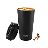 Funkrin Insulated Coffee Mug with Ceramic Coating, 16oz Vacuum Stainless Steel Tea Tumbler with Lid and Handle, Double Wall Leak-Proof Thermos Mug for Travel Office School Party Camping