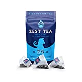 Zest 150mg High Caffeine Energy Leaf Blend - Blue Lady Black Tea - 20 Pack Bag - Hot or Iced - All Natural Strong Flavored Healthy Coffee Alternative Highly Caffeinated Substitute - Perfect for Keto