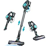 Cordless Stick Vacuum Cleaner, Voweek Lightweight Handheld Vac Powerful Suction for Hard Floor Carpet Pet Hair Car, Long Runtime Detachable Battery with LED Indicator, Self-Standing, 1.3L Dust Cup