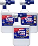 30 SECONDS Outdoor Cleaner - Rapid Results, Cleans Stains from Algae, Mold & Mildew, Dirt and Grime From Fences, Siding, Concrete, Deck - 64 oz. Hose End Spray Bottle (3 Pack)