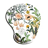 Dooke Ergonomic Mouse Pad with Wrist Support, Cute Mouse Pads with Non-Slip PU Base for Home Office Working Studying Easy Typing & Pain Relief Beautiful Floral