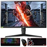 LG 27GL850-B 27-inch Ultragear QHD Nano IPS 1ms NVIDIA G-SYNC Compatible Gaming Monitor Bundle with Deco Gear Wired Gaming Mouse, Deco Gear Gaming Keyboard and Deco Gear Pro Gaming Mouse