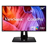 ViewSonic VP2458 24 Inch 60hz IPS 1080p Monitor with Ultra-Thin Bezels, 100% sRGB, Color Accuracy, Advanced Ergonomics, HDMI, USB, DisplayPort, VESA, Flicker Free, Blue Light Filter for Home/Office