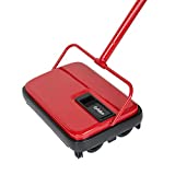 Eyliden Carpet Sweeper, Mini Size Lightweight Hand Push Carpet Sweepers - No Noise, Non-Electric - Easy Manual Sweeping, Automatic Compact Broom Only for Carpet Cleaning (Red)