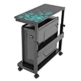EUREKA ERGONOMIC Height Adjustable Computer Tower Stand, 2-Tier ATX-Case CPU Holder Cart Under Desk Mobile PC Laptop Standing Table Home Office Gaming Accessories w/Rolling Wheels & Mouse Pad, Black