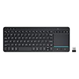 Wireless Keyboard with Touchpad, Bluetooth and 2.4G Wireless TV Keyboard with Multi-Touch Big Size Trackpad, Multi-Device Keyboard for Smart TV, Laptop, Mac, iPad, PC, Android