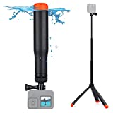 GEPULY Waterproof Telescopic Selfie Stick Floating Hand Grip Tripod for GoPro Hero 10 9 8 7 6 5 4 3 2, Fusion, Max, OSMO and Most Action Cameras - Features as Floating Pole, Hand Grip, Monopod, Tripod