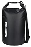 MARCHWAY Floating Waterproof Dry Bag Backpack 5L/10L/20L/30L/40L, Roll Top Dry Sack for Kayaking Rafting Boating Swimming Camping Hiking Beach Fishing Backpacking Mountaineering Paddling (Black, 10L)