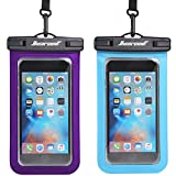 Universal Waterproof Case,Hiearcool Waterproof Phone Pouch Compatible for iPhone 13 12 11 Pro Max XS Max Samsung Galaxy s10 Google Up to 7.0', IPX8 Cellphone Dry Bag for Vacation-2 Pack