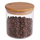 Food Storage Jar, 18.6 FL OZ (550 ML), [Thickened Version] 77L Glass Food Storage Jar with Airtight Seal Bamboo Lid - Modern Design Clear Food Storage Canister for Serving Tea, Coffee, Spice and More