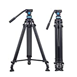SIRUI Video Tripod AM-25S, 74.8” Professional Heavy Duty Tripod with Fluid Head for Cameras, Universal Platform and Handle for Tilting and Panning, 22.0lb Load Capacity, 1/4” and 3/8” Screws