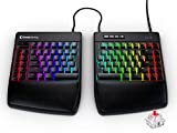 KINESIS Gaming Freestyle Edge RGB Split Mechanical Keyboard | Cherry MX Linear Red Switches | RGB | Ergonomic | Detachable Palm Support | Fully Programmable | TKL | Available Tenting
