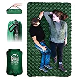 Multi-use Ultralight Double Sleeping Pad w/Survival Paracord, Pump & Carabiner for Camping & Backpacking - Camping Mat for 1 or 2 - Two Person Air Mattress for Camp Tent Truck Hunting Hiking Car