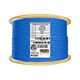 Elite CAT7A Shielded Riser (CMR), Ethernet Cable 1000ft Reel, Shielded Foil Twisted Pair (S/FTP) 23AWG, Solid Pure Bare Copper, 1000MHz, UL Certified, Easy Pull, Bulk Networking Cable - Blue