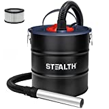 STEALTH 4.8 Gallon Ash Vacuum, Portable Ash Vac with Powerful Suction for Fireplaces, Wood Burning Stoves, Bonfire Pits, Pellet Stoves, Model: EMV05S
