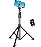 62' Phone Tripod & Selfie Stick, Sensyne Extendable Cell Phone Tripod Stand with Wireless Remote and Phone Holder, Compatible with iPhone Android Phone, Camera