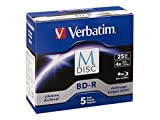 Verbatim M-Disc BD-R 25GB 4X with Branded Surface - 5pk Jewel Case - 98900 Blue