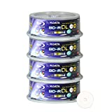 100 Pack Ridata Blu-ray BD-R DL Dual Layer 6X 50GB White Inkjet Hub Printable Recordable Blank Media Disc with Spindle Packing