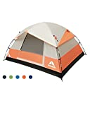 Camping Tents 2 People Family Tent Double Layer, lightweight Waterproof Tent with Top Rainfly & Carrying Bag for Adults Kids - Camping, Backpacking, and Hiking(Orange)