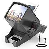 LED Lighted Illuminated Viewing for 35mm Slide and Positive Film Negatives,3X Magnification,USB Powered,Slide and Film Viewer,4AA Batteries Included…
