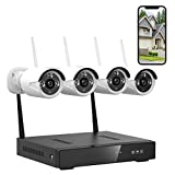 BJS Wireless Security Camera System for Home/Store/Office,Plug and Play 1080P Outdoor Security Camera System,Night Vision and Motion Detection Outdoor Surveillance Cameras ,No HDD