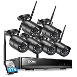 ZOSI 2K 3MP Wireless Security Camera System, H.265+ 8 Channel CCTV NVR with 1TB Hard Drive for 24/7 Recording and 6 x 3MP WiFi IP Camera Outdoor Indoor, Night Vision, Motion Alert, Remote Control