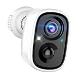 Smmvinnr Rechargeable Battery Powered WiFi Camera, 1080P Security Camera Outdoor, Wireless Outdoor and Indoor Security Camera Wtih Color Night Vision, AI Motion Detection, Siren Alarm and Spotlight