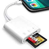 SD Card Reader for iPhone iPad,Oyuiasle Trail Game Camera Micro SD Card Reader Viewer,SLR Cameras SD Reader with Dual Slot,Photography Memory Card Adapter,Plug and Play