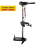 Techdorm Electric Trolling Motor 8 Speed Thrust Trolling Motors Transom Mounted Saltwater Trolling Boat Motors with Telescopic Handle and LED Indicator for Fishing Boats, Kayak (55LBS)