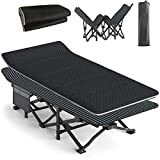 ATORPOK Camping Cot for Adults with Cushion Comfortable, Tent Folding Cot for Sleeping, Lightweight Folding Bed with Carry Bag for Kids Supports 450 lbs