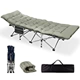 Slendor Folding Camping Cot with Mattress,Max Load 800lbs Cots for Sleeping Camp Cots for Adults Kids Teenage Portable Travel Camp Cot Pad for Home Office Beach Garden Fishing