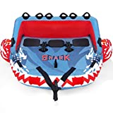 Valwix 3 Person Towable Tube for Boating with Balanced Wingspans Front & Rear Tow Points, 3-Rider Inflatable Boat Raft with Full Nylon Cover for Youth Adult Watersports