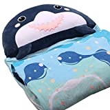 Kids Sleeping Bags with Pillow，Pillow & Sleepy Sack, Portable and Foldable, Lightweight and Breathable, 2 in 1 Pillow&Sleeping Bags for Spring and Summer, Gift for Kids(M-54” x 20”, Shark)