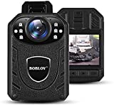 BOBLOV KJ21 Body Camera, 1296P Body Wearable Camera Support Memory Expand Max 128G 8-10Hours Recording Police Body Camera Lightweight and Portable Easy to Operate Clear NightVision(64GB Card)